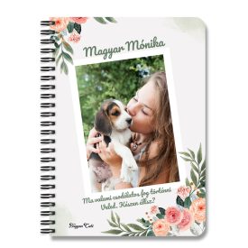   Saját fotós, személyre szabható - Akvarell virágos mintás füzet