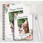 Saját fotós, személyre szabható - Akvarell virágos mintás füzet