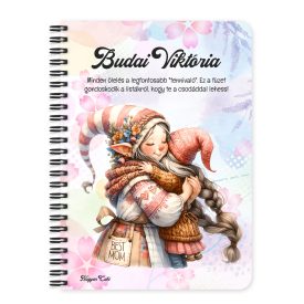   Személyre szabható - Cuki Anya manó és manócskája mintás füzet