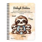 Személyre szabható - Cuki lajhár Apa és három kis lajhár mintás füzet