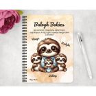 Személyre szabható - Cuki lajhár Apa és három kis lajhár mintás füzet