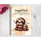 Személyre szabható - Cuki lajhár Apa és gyermeke horgásznak mintás füzet