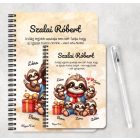 Személyre szabható - Cuki lajhár Apa és öt gyerek mintás füzet