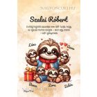 Személyre szabható - Cuki lajhár Apa és öt gyerek mintás füzet