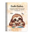 Személyre szabható - Cuki lajhár Apa és két gyereke mintás füzet