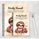 Személyre szabható - Kosaras Cuki lajhár Apa és a gyerek mintás füzet