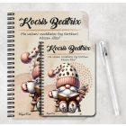 Személyre szabható - Könyvmoly kávés manó mintás A6-os füzet