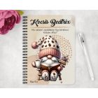 Személyre szabható - Könyvmoly kávés manó mintás A6-os füzet