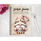 Személyre szabható kávés manó - Előbb a kávét mintás A6-os füzet