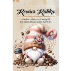 Személyre szabható - Kávés manó kávébabbal mintás A6-os füzet