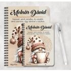 Személyre szabható - Nagy bögrés kávés manó mintás A6-os füzet