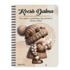 Személyre szabható - Tündéri kávés manó lány mintás A6-os füzet