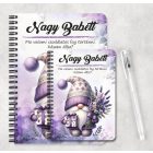 Személyre szabható - Levendulás manó ajándékkal mintás A6-os füzet