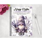 Személyre szabható - Hintázó Levendulás manó mintás A6-os füzet