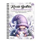 Személyre szabható - Cuki levendulás manólány levéllel mintás A6-os füzet