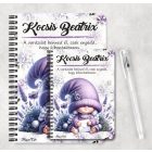 Személyre szabható - Cuki levendulás manólány levéllel mintás A6-os füzet