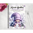 Személyre szabható - Cuki levendulás manólány levéllel mintás A6-os füzet