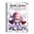 Személyre szabható - Kalapos levendulás manólány mintás A6-os füzet