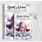 Személyre szabható - Kalapos levendulás manólány mintás A6-os füzet