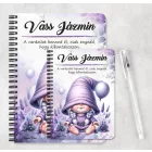 Személyre szabható - Lufis levendulás manólány mintás A6-os füzet