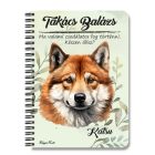 Személyre szabható - Vörös Akita portré mintás A6-os füzet