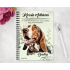 Személyre szabható - Basset Hound portré mintás A6-os füzet