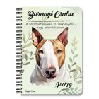 Személyre szabható -  Barna Bullterrier portré mintás A6-os füzet