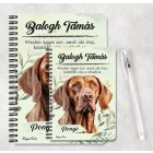 Személyre szabható - Magyar vizsla portré mintás A6-os füzet