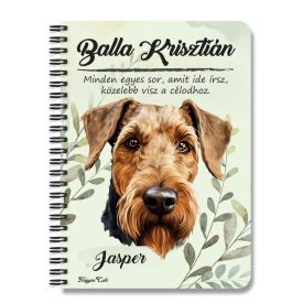   Személyre szabható - Welsh terrier portré mintás A6-os füzet