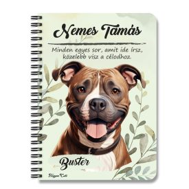   Személyre szabható - Staffordshire terrier portré mintás A6-os füzet