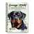 Személyre szabható - Rottweiler portré mintás A6-os füzet