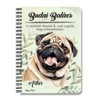 Személyre szabható - Barna mopsz portré mintás füzet