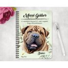 Személyre szabható -  Sharpei portré mintás A6-os füzet