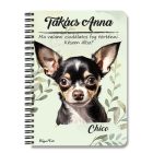 Személyre szabható - Fekete Csivava portré mintás füzet