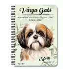 Személyre szabható - Barna Shih tzu portré mintás A6-os füzet