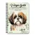 Személyre szabható - Barna Shih tzu portré mintás A6-os füzet