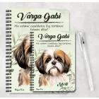 Személyre szabható - Barna Shih tzu portré mintás A6-os füzet