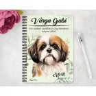Személyre szabható - Barna Shih tzu portré mintás A6-os füzet