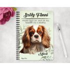 Személyre szabható - Vörös Cavalier King Charles spániel portré mintás füzet