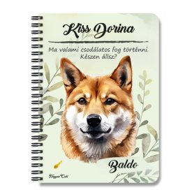   Személyre szabható - Shiba inu portré mintás A6-os füzet