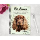 Személyre szabható - Barna Amerikai cocker spániel portré mintás A6-os füzet