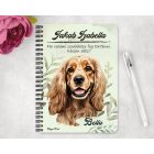 Személyre szabható - Cser Amerikai cocker spániel portré mintás A6-os füzet