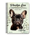 Személyre szabható - Fekete francia bulldog portré mintás A6-os füzet