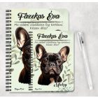 Személyre szabható - Fekete francia bulldog portré mintás A6-os füzet