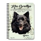 Személyre szabható - Fekete Schipperke portré mintás A6-os füzet
