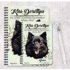 Személyre szabható - Fekete Schipperke portré mintás A6-os füzet