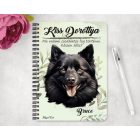 Személyre szabható - Fekete Schipperke portré mintás A6-os füzet