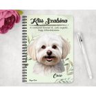 Személyre szabható - Máltai selyemkutya portré mintás A6-os füzet