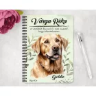 Személyre szabható - Sárga Labrador Retriever portré mintás A6-os füzet