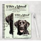 Személyre szabható - Fekete Labrador Retriever portré mintás A6-os füzet